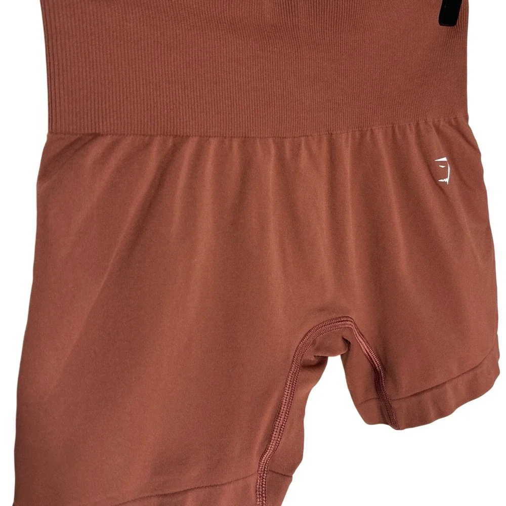 Gymshark Vital‎ Seamless 2.0 Shorts Brown High Waisted Athletic Workout Womens